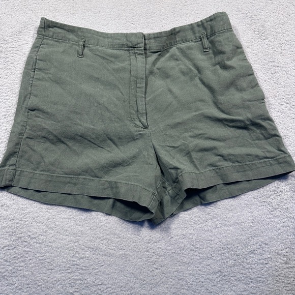 LOFT Outlet Linen Blend Shorts Olive Green Casual Everyday Shorts Women's Size 6 - Picture 1 of 8